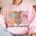 thumbnail image 1 of Easter Bunny Floral Sweater, Coquette Retro Spring Bunny Bow Girly Easter Sweatshirt, 1 of 5