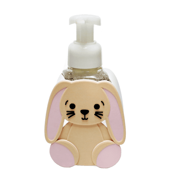 Easter Bunny Foaming Soap Holder, Pastel Spring Rabbit Bathroom Sink Decor, 3D Printed Hand Soap Dispenser Stand
