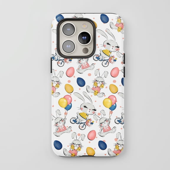 Easter Bunny For All iPhone Series Tough Phone Case Cute Whimsical White Pastel