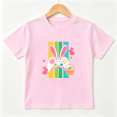 thumbnail image 1 of Easter Bunny Gamer Girls Graphic Tee, Cute Rabbit Controller 100% Cotton Kids Short Sleeve T-Shirt, 1 of 5