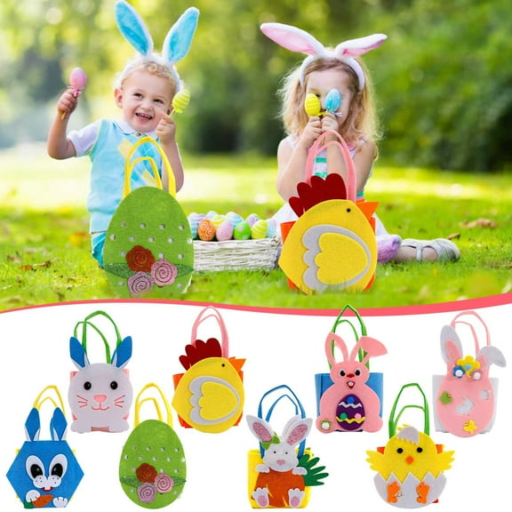 Easter Bunny Gift Bag Candy Bag Present Home Party Accessory Easter Tote Basket DIY Tote Bag on Clearance