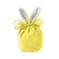 thumbnail image 1 of Easter Bunny Gift Bags Rabbit Ear Velvet Bags with Drawstrings Bunny Gift Pouches Bunny Party Favors for Baby Kid Basket Party Supplies Candy Treat Jewelry (12 Pcs) (Yellow), 1 of 7