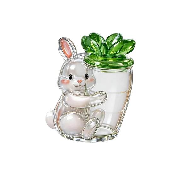 Easter Bunny Glass Storage Jars and Easter Basket Stuffers,Easter Bunny Colorful Eggs Chicks Gift Candy Jar Easter Egg Glass Storage Jar Gift Box,Easter Decor