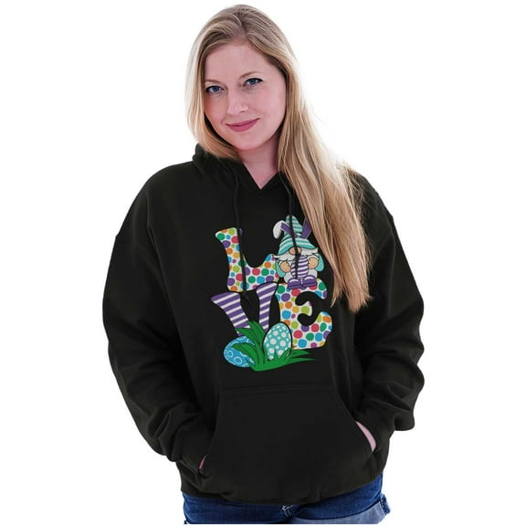 Easter Bunny Gnome Love Egg Hunt Hoodie Sweatshirt Women Brisco Brands X