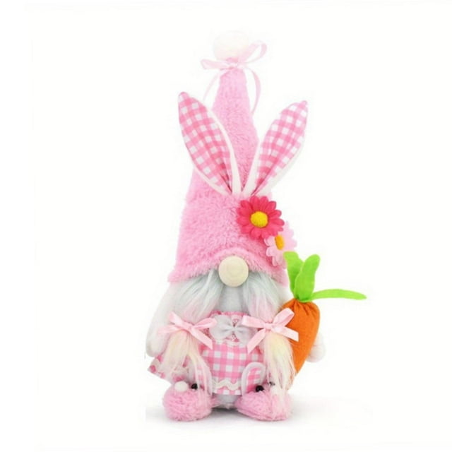 Cakviica Easter Bunny Gnome Plush Decorations Carrot Faceless Doll 