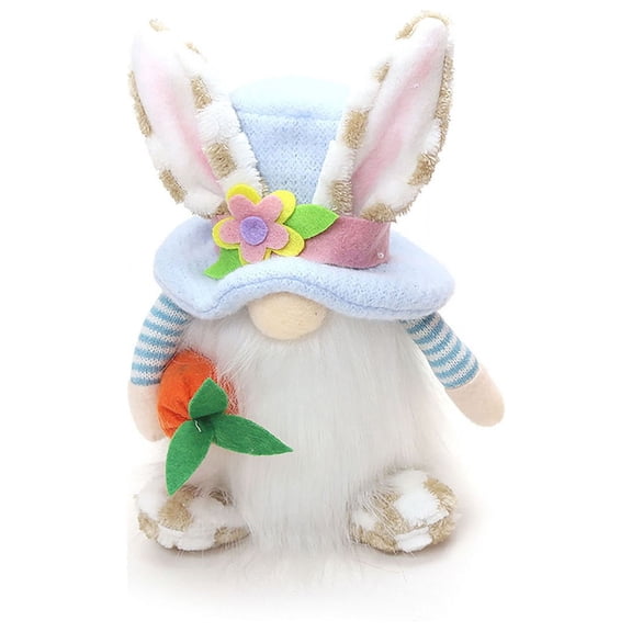 Easter Bunny Gnome Plush Scandinavian Tomte Elf Decorations Rabbit with Carrot