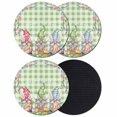 thumbnail image 1 of Easter Bunny Gnomes Coasters Set of 4, Absorbent Coasters for Drinks, Spring Easter Eggs Floral Sage Green Plaid Coaster for Desk Coffee Table Protection, Home Decor House Warming Gifts 4", 1 of 8