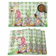 thumbnail image 1 of Easter Bunny Gnomes Placemats Set of 4, Spring Easter Eggs Floral Sage Green Plaid Placemats for Dining Table, Place Mats for Kitchen Tabletop, Waterproof Wipeable Dining Table Mats Set, 1 of 9