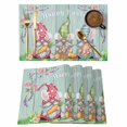 thumbnail image 1 of Easter Bunny Gnomes Placemats Set of 4, Spring Easter Eggs Floral Teal Wood Placemats for Dining Table, Place Mats for Kitchen Tabletop, Waterproof Wipeable Dining Table Mats Set, 1 of 9