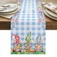 thumbnail image 1 of Easter Bunny Gnomes Table Runner - 120 Inch Long, Kitchen Dining Table Runner Dresser Scarves, Spring Easter Eggs Floral Blue Plaid Farmhouse Decor for Coffee Tables Wedding Party Banquet, 1 of 8