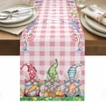 thumbnail image 1 of Easter Bunny Gnomes Table Runner - 48 Inch Long, Kitchen Dining Table Runner Dresser Scarves, Spring Easter Eggs Floral Pink Plaid Farmhouse Decor for Coffee Tables Wedding Party Banquet, 1 of 8