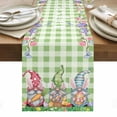 thumbnail image 1 of Easter Bunny Gnomes Table Runner - 70 Inch Long, Kitchen Dining Table Runner Dresser Scarves, Spring Easter Eggs Floral Sage Green Plaid Farmhouse Decor for Coffee Tables Wedding Party Banquet, 1 of 8