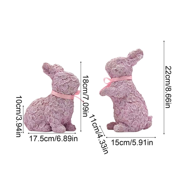 Easter Bunny Hand-Carved Romantic Couple Decorations Spring Rabbit Decors Figurines Tabletopper Decorations for Party Home Holiday Cute Rabbit Easter Day Couple Gifts Decor