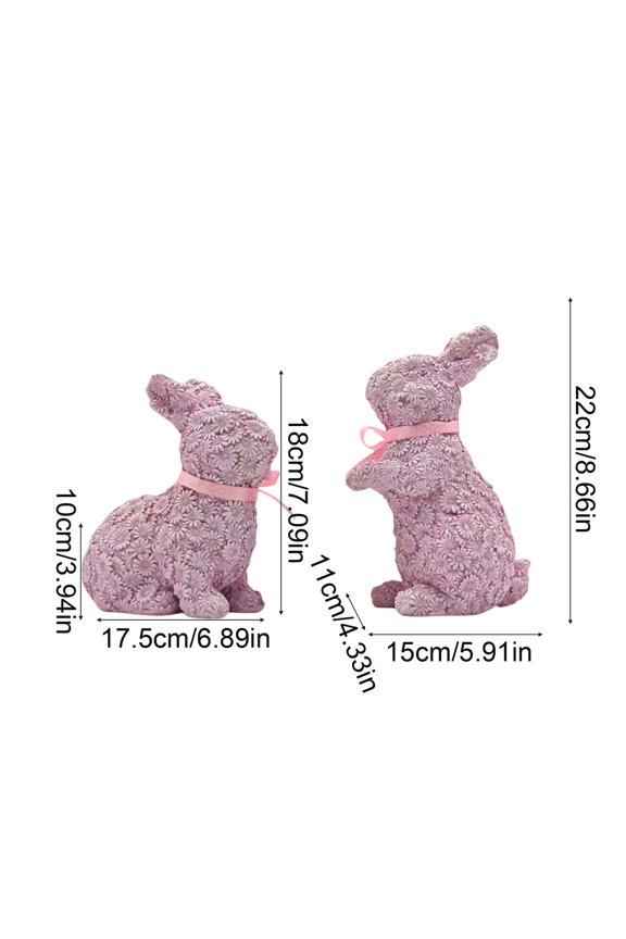 Easter Bunny Hand-Carved Romantic Couple Decorations Spring Rabbit Decors Figurines Tabletopper Decorations for Party Home Holiday Cute Rabbit Easter Day Couple Gifts Decor