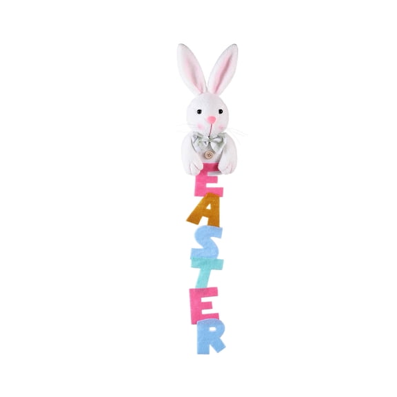 Easter Bunny Hanging Ornament – Faceless Gnome Plush Doll for Tiered Tray, Fireplace, Tabletop, Spring Farmhouse Easter Decor