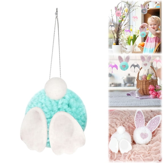 Easter Bunny Hanging Ornaments Plush Bunny Butt & Ears Easter Tree Ornaments Spring Decor Easter Basket Tree Decor Party Favors Supplies Home Decoration(C)