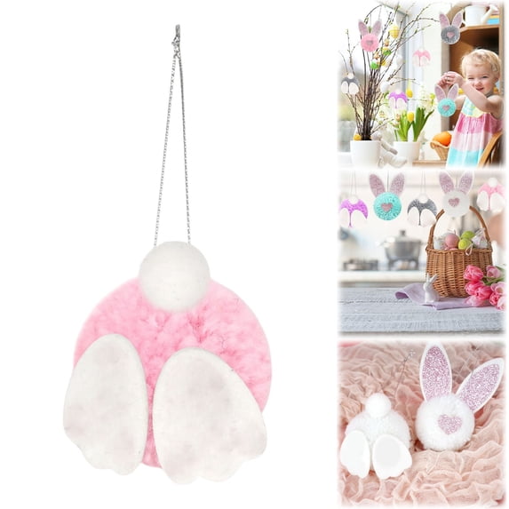 Easter Bunny Hanging Ornaments Plush Bunny Butt & Ears Easter Tree Ornaments Spring Decor Easter Basket Tree Decor Party Favors Supplies Home Decoration(B)