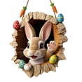 thumbnail image 1 of Easter Bunny Holiday Welcome Sign Door Hanger for Front Entry Porch Decoration, 1 of 3
