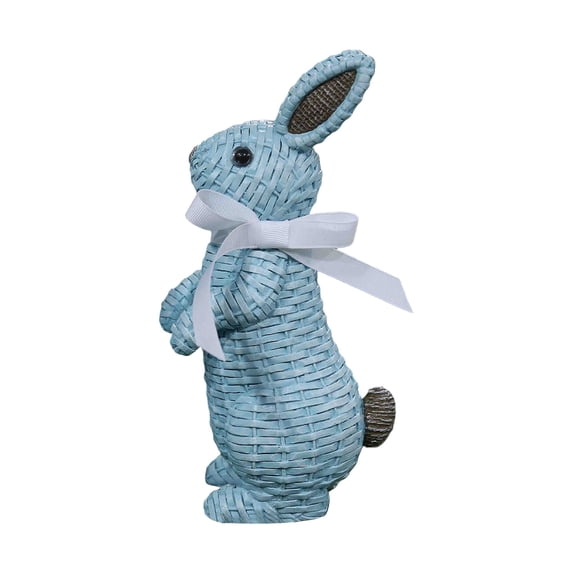 Easter Bunny Home Decorations, Resin Rabbit Easter Figure with Weaving Effect Garden Ornaments B