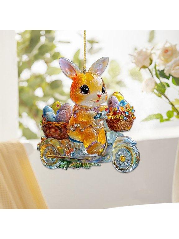 Easter Bunny Keychain Backpack Charm Children's Candy Cane Beads Cute Car Charms