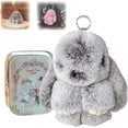 thumbnail image 1 of Easter Bunny Keychain with Gift Tin – 5.8" Handmade Bag Charm for Women – Soft Accessory & Collectible, 1 of 7
