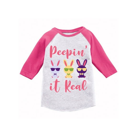 Easter Bunny Kids Outfit Unisex Happy Easter 2021 2T 3T 4T Girls Clothing 5 Years Old Boy Shirt Peepin’ it Real Raglan Tee