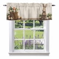 thumbnail image 1 of Easter Bunny Kitchen Curtain Valances for Windows Farmhouse Short Curtains, Simple Retro Spring Rabbit Eggs Plants Rod Pocket Valance Curtain for Bedroom Cafe Living Room, 1 of 8