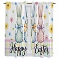 thumbnail image 1 of Easter Bunny Kitchen Curtains 63 Inch Length, Spring Watercolor Polka Dot Flower Plaid Tiers Curtains for Living Room Berdoom Bathroom, Light Filtering Drapes Window Treatment 2 Panels 42"Wx63"L, 1 of 8