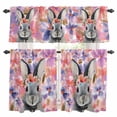 thumbnail image 1 of Easter Bunny Kitchen Curtains Sets for Windows 24 Inch Length, Spring Pink Flowers Rabbit Pastoral Botanical Rod Pocket Window Treatments Tier Curtains and Valances Set for Bedroom/Bathroom, 1 of 8
