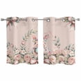 thumbnail image 1 of Easter Bunny Kitchen Curtains Window Panels, Cute Pink Rabbit Rose Flowers Pastoral Botanical Insulated Window Treatment Curtain, Grommet Curtains for Bedroom/Living Room, 2 Piece 27.5"Wx39"L, 1 of 8