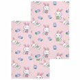 thumbnail image 1 of Easter Bunny Kitchen Dish Towels for Drying Dishes Set of 2, Cute Rabbits Eggs Tulips Flowers Rustic Pink Waffle Weave Microfiber Hand Tea Bathroom Towels Quick Dry & Absorbent Towel 15.7x23.6, 1 of 7