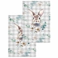 thumbnail image 1 of Easter Bunny Kitchen Dish Towels for Drying Dishes Set of 2, Green Eucalyptus Leaves Spring Flowers Grey Plaid Waffle Weave Microfiber Hand Tea Bathroom Towels Quick Dry & Absorbent Towel 15.7x23.6, 1 of 7