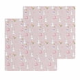 thumbnail image 1 of Easter Bunny Kitchen Dish Towels for Drying Dishes Set of 2, Spring Carrots Cute Rabbit Pink Love Heart Gifts Waffle Weave Microfiber Hand Tea Bathroom Towels Quick Dry & Absorbent Towel 12x12, 1 of 7