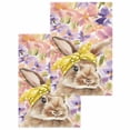 thumbnail image 1 of Easter Bunny Kitchen Dish Towels for Drying Dishes Set of 2, Spring Purple Flowers Scarf Rabbit Pastoral Waffle Weave Microfiber Hand Tea Bathroom Towels Quick Dry & Absorbent Towel 15.7x23.6, 1 of 7