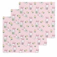 thumbnail image 1 of Easter Bunny Kitchen Dish Towels for Drying Dishes Set of 3, Cute Rabbits Eggs Spring Tulips Country Pink Waffle Weave Microfiber Hand Tea Bathroom Towels Quick Dry & Absorbent Towel 12x12, 1 of 7