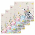 thumbnail image 1 of Easter Bunny Kitchen Dish Towels for Drying Dishes Set of 4, Blue Easter Eggs Spring Floral Linen Waffle Weave Microfiber Hand Tea Bathroom Towels Quick Dry & Absorbent Towel 12x12, 1 of 7