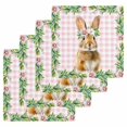 thumbnail image 1 of Easter Bunny Kitchen Dish Towels for Drying Dishes Set of 4, Spring Daisy Botanical Leaves Pink Plaid Waffle Weave Microfiber Hand Tea Bathroom Towels Quick Dry & Absorbent Towel 12x12, 1 of 7