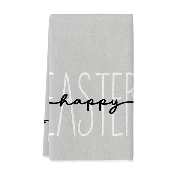 Easter Bunny Kitchen Towels, Dish Towel 15.75x23.62 inch Happy Easter Bathroom Hand Towel, Absorbent Rustic Spring Tea Towel for Kitchen Bath Gift Decor