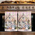 thumbnail image 1 of Easter Bunny Kitchen Towels Set of 2, Colorful Eggs Spring Flowers Pastoral Pink Plaid Absorbent Dish Towels for Kitchen, Microfiber Hand Towel, Quick Drying Tea Towel for Cleaning Dishcloths, 1 of 7