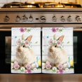 thumbnail image 1 of Easter Bunny Kitchen Towels Set of 3, Spring Daisy Flower Colorful Eggs White Wooden Absorbent Dish Towels for Kitchen, Microfiber Hand Towel, Quick Drying Tea Towel for Cleaning Dishcloths, 1 of 7