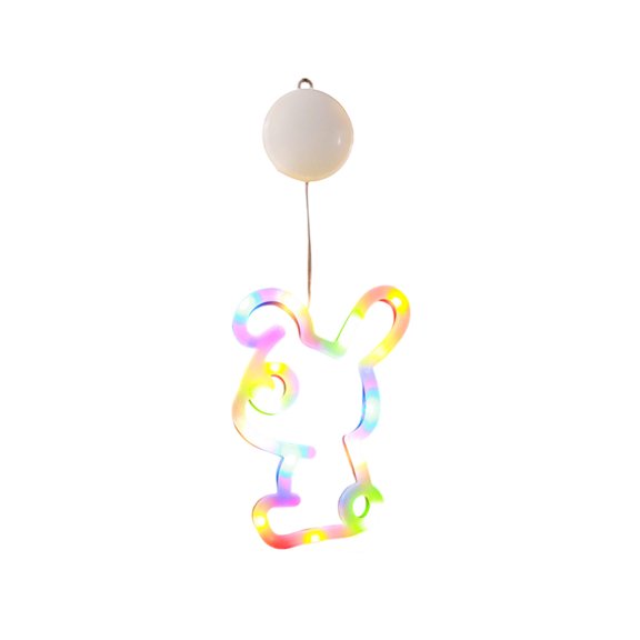 Easter Bunny LED Hanging Decorative Light, Suction Cup Whimsical Window Light Decor for Easter Home & Party Displays