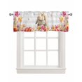 Easter Bunny Linen Curtain Valance for Bedroom/Bathroom/Kitchen/Office