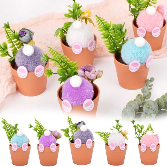 Easter Bunny Mini Planter Adorable Rabbit Pot Ideal Tray Ornament For Home Style
