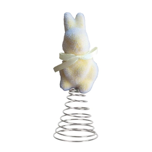 Easter Bunny Miniature Tree Topper, Lightweight and Easy to Place, Mini Bunny Ornaments, Flocking Animal Topper, Charming Flocked Design, for Home Decor