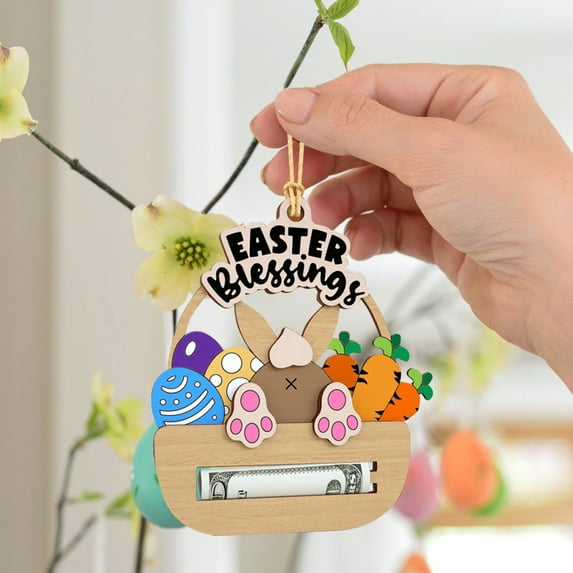 Easter Bunny Money Holder,Easter Money Holders for Cash Gift,Bunny Egg Happy Easter Cards Ornaments Party Favors Decoration,Basket Stuffers Tag Card Holiday Surprise Gift,Easter Money Holder Cards