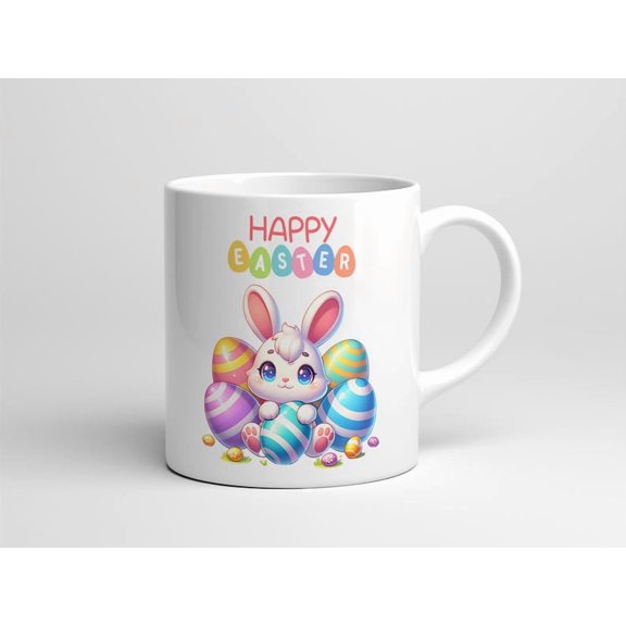 Easter Bunny Mug Wrap Pastel Eggs Design D1igital download
