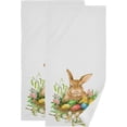 thumbnail image 1 of Easter Bunny Nest Hand Towels 2 PCS, Eggs Chicks Kitchen Towel Ultra Soft and Highly Absorbent,Decorative Fingertip Face Towel for Bathroom Hotel, 28.3"x14.4", 1 of 4