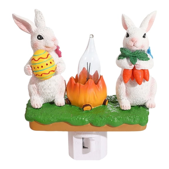 Easter Bunny Night Light with Dusk to Dawn Sensor - Plug in Ki-ds Night Light for Nursery, Easter Decor, Automatic LED Lamp for Spring, Ba-by Room, Gift Idea