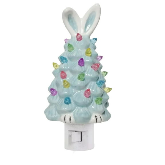Easter Bunny Night Light Figurine, Easter Decorative Accent With Colorful Lights, Tabletop Easter Decoration For Home, Office, Or Shelf Display, 1 Piece