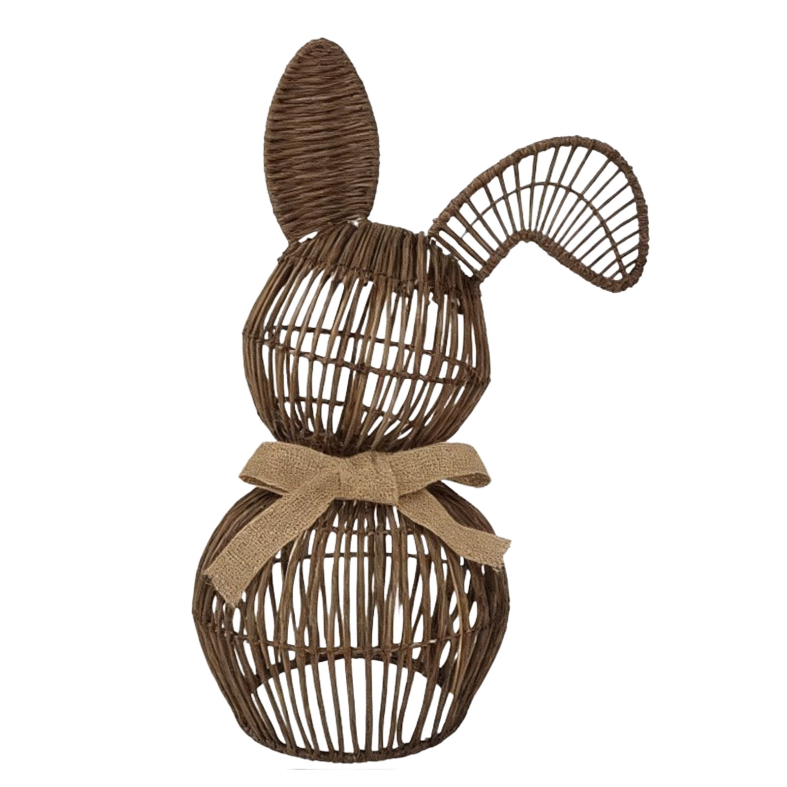 Easter Bunny Ornament 15*30cm Rattan Rabbit Sculpture Plastic Bunny ...